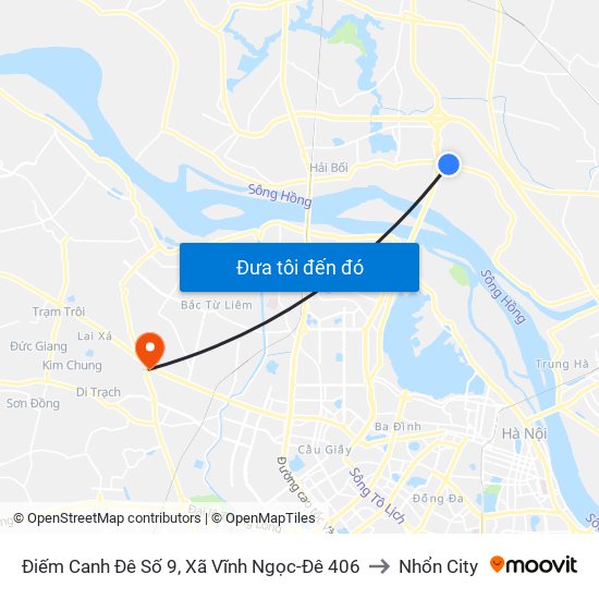 Điếm Canh Đê Số 9, Xã Vĩnh Ngọc-Đê 406 to Nhổn City map