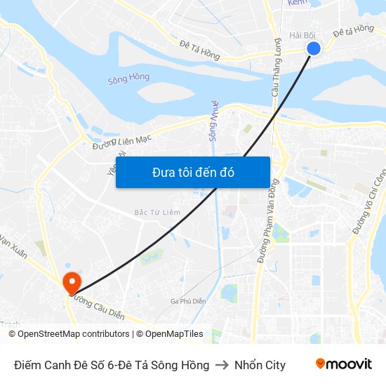 Điếm Canh Đê Số 6-Đê Tả Sông Hồng to Nhổn City map