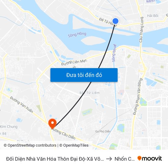 Đối Diện Nhà Văn Hóa Thôn Đại Độ-Xã Võng La to Nhổn City map