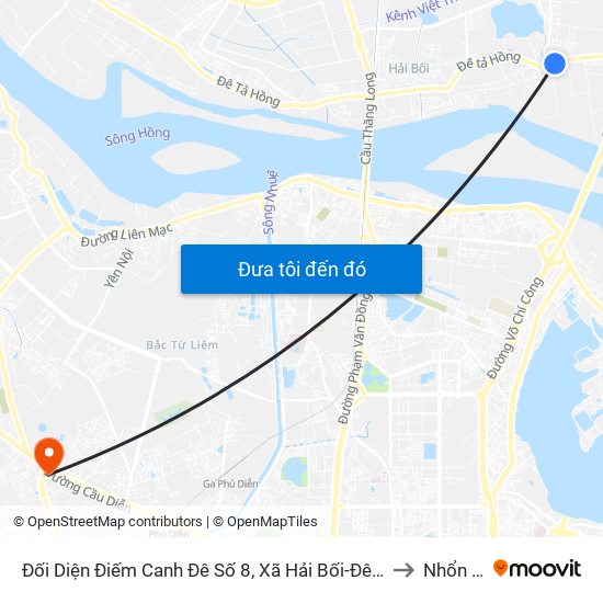 Đối Diện Điếm Canh Đê Số 8, Xã Hải Bối-Đê Tả Sông Hồng to Nhổn City map