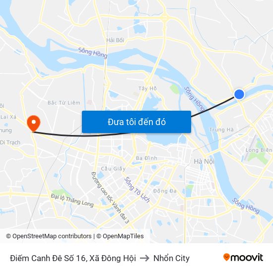 Điếm Canh Đê Số 16, Xã Đông Hội to Nhổn City map