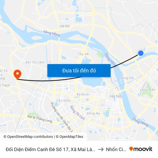 Đối Diện Điếm Canh Đê Số 17, Xã Mai Lâm to Nhổn City map