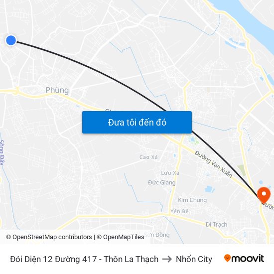 Đói Diện 12 Đường 417 - Thôn La Thạch to Nhổn City map