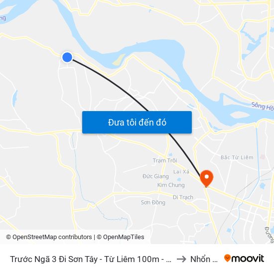 Trước Ngã 3 Đi Sơn Tây - Từ Liêm 100m - Đường 417 to Nhổn City map