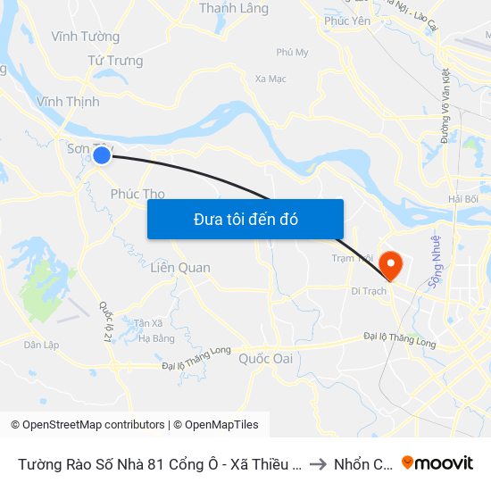 Tường Rào Số Nhà 81 Cổng Ô - Xã Thiều Xuân to Nhổn City map