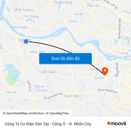 Công Ty Cơ Điện Sơn Tây - Cổng Ô to Nhổn City map