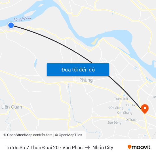 Trước Số 7 Thôn Đoài 20 - Vân Phúc to Nhổn City map