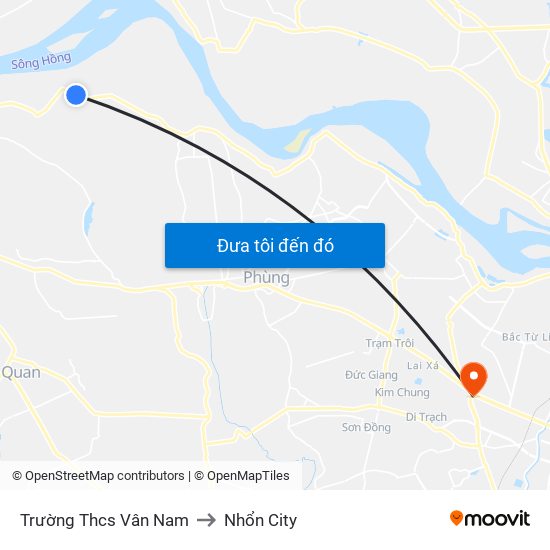 Trường Thcs Vân Nam to Nhổn City map