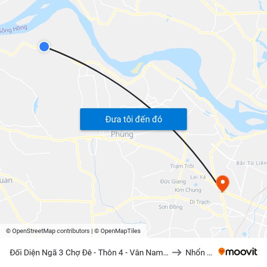 Đối Diện Ngã 3 Chợ Đê - Thôn 4 - Vân Nam - Phúc Thọ to Nhổn City map