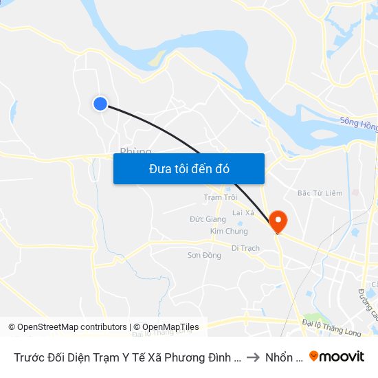 Trước Đối Diện Trạm Y Tế Xã Phương Đình - Xã Địch Trung to Nhổn City map