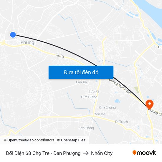 Đối Diện 68 Chợ Tre - Đan Phượng to Nhổn City map