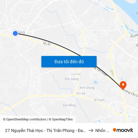 27 Nguyễn Thái Học - Thị Trấn Phùng - Đan Phượng to Nhổn City map