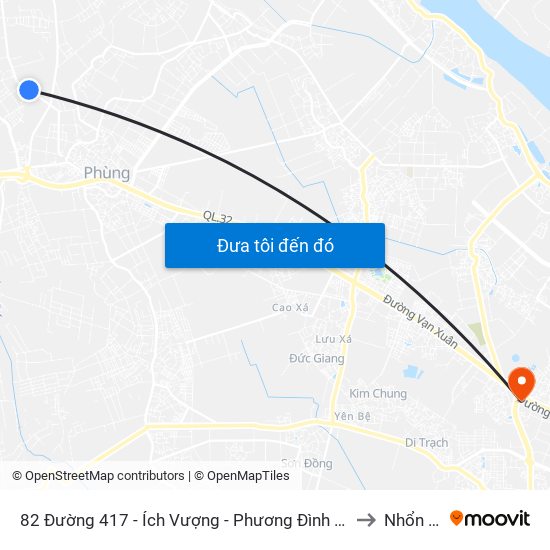 82 Đường 417 - Ích Vượng - Phương Đình - Đan Phượng to Nhổn City map