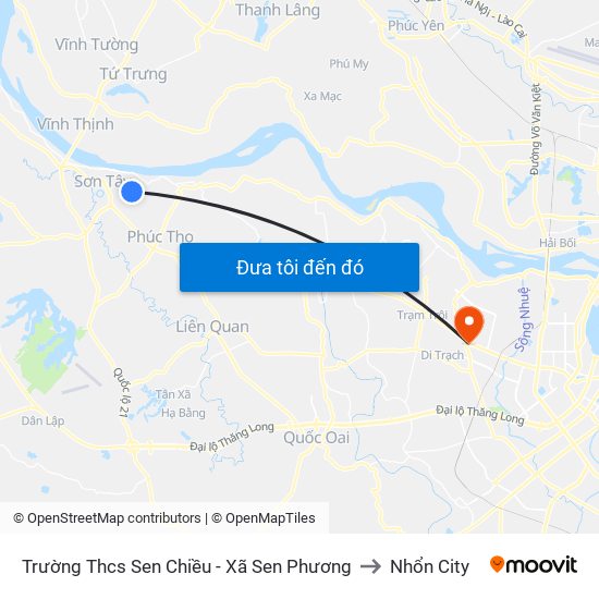 Trường Thcs Sen Chiều - Xã Sen Phương to Nhổn City map