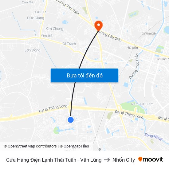 Cửa Hàng Điện Lạnh Thái Tuấn - Vân Lũng to Nhổn City map