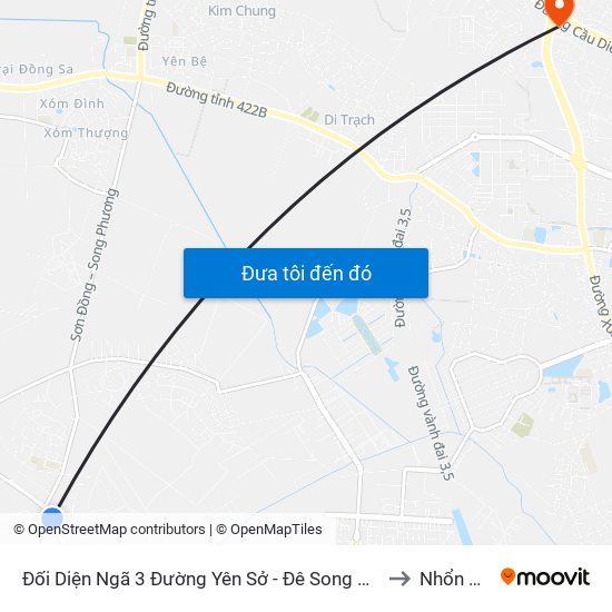 Đối Diện Ngã 3 Đường Yên Sở - Đê Song Phương to Nhổn City map