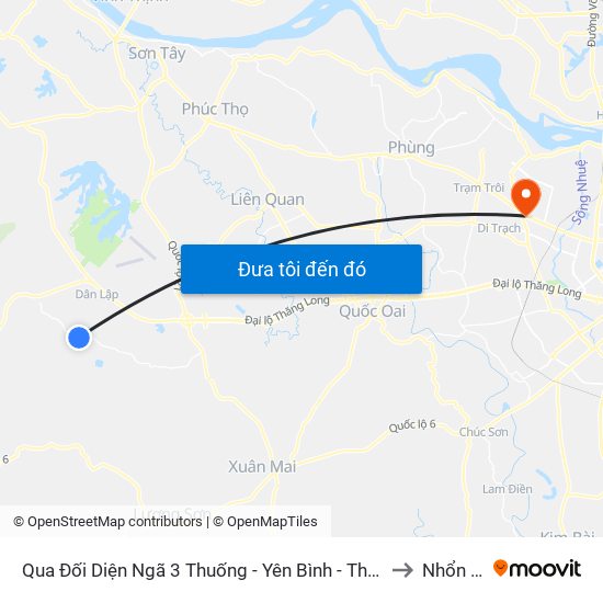 Qua Đối Diện Ngã 3 Thuống - Yên Bình - Thạch Thất 30m to Nhổn City map
