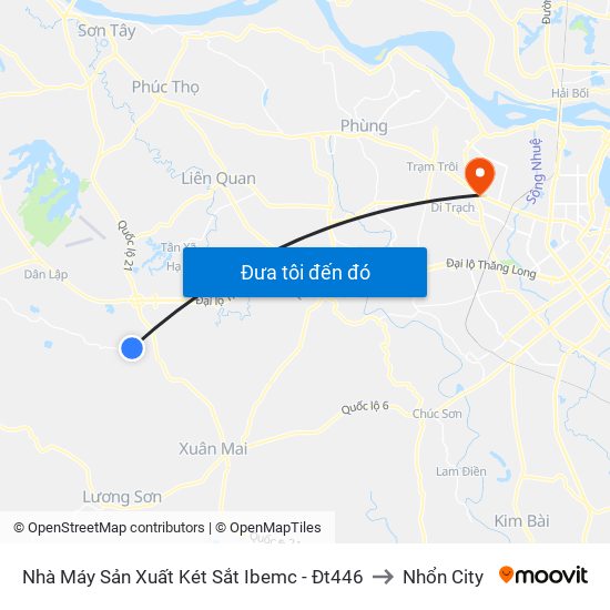 Nhà Máy Sản Xuất Két Sắt Ibemc - Đt446 to Nhổn City map