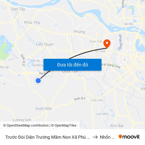 Trước Đói Diện Trường Mầm Non Xã Phú Cát 50m to Nhổn City map