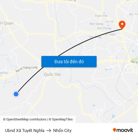 Ubnd Xã Tuyết Nghĩa to Nhổn City map