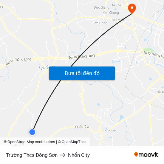 Trường Thcs Đông Sơn to Nhổn City map
