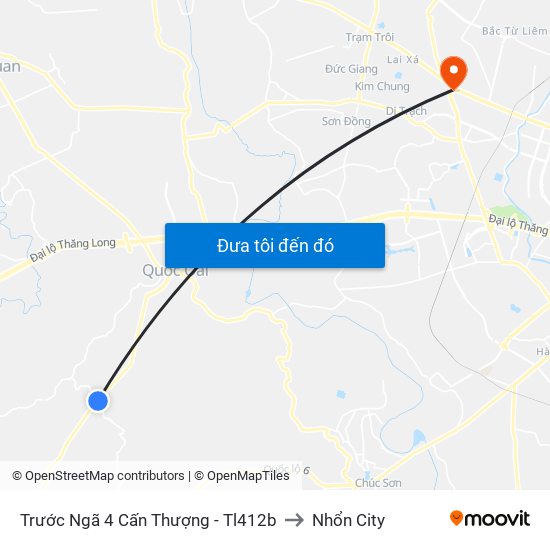 Trước Ngã 4 Cấn Thượng - Tl412b to Nhổn City map