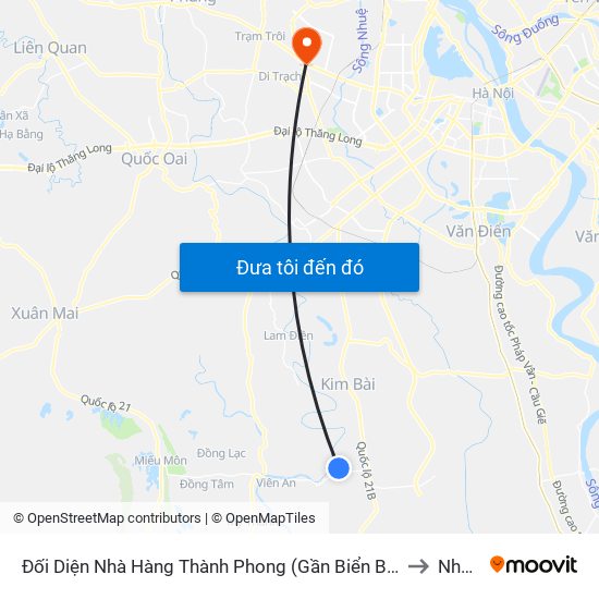 Đối Diện Nhà Hàng Thành Phong (Gần Biển Báo Chỉ Dẫn Hướng Đi Vác) - Tỉnh Lộ 429 to Nhổn City map