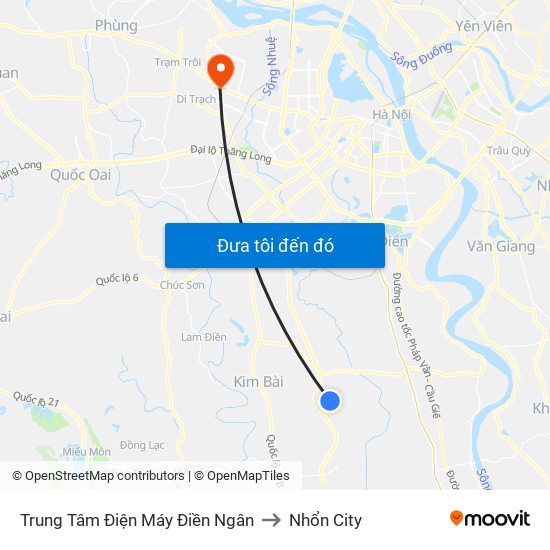 Trung Tâm Điện Máy Điền Ngân to Nhổn City map