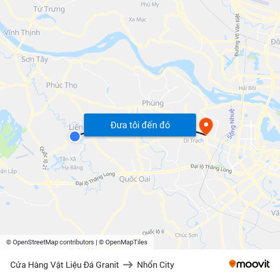 Cửa Hàng Vật Liệu Đá Granit to Nhổn City map