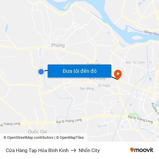 Cửa Hàng Tạp Hóa Bình Kinh to Nhổn City map