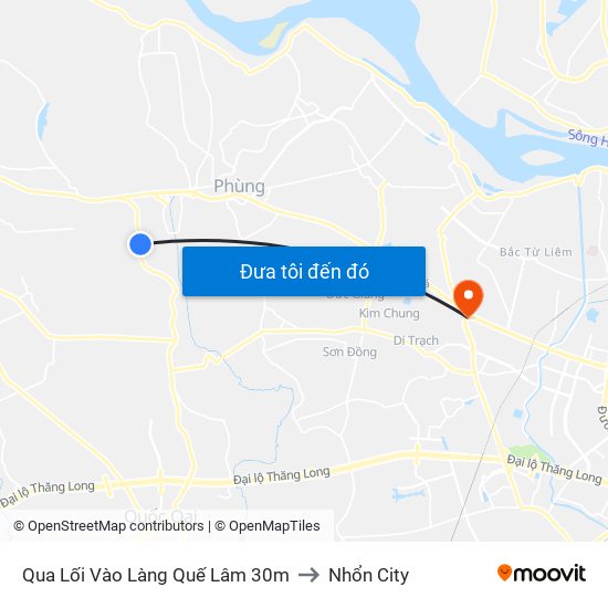 Qua Lối Vào Làng Quế Lâm 30m to Nhổn City map