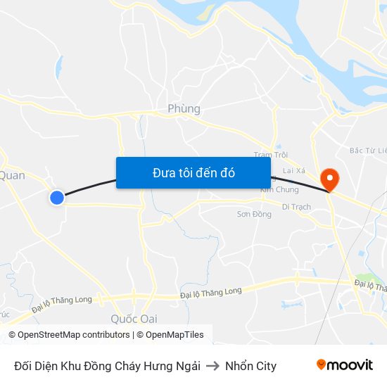 Đối Diện Khu Đồng Cháy Hưng Ngải to Nhổn City map