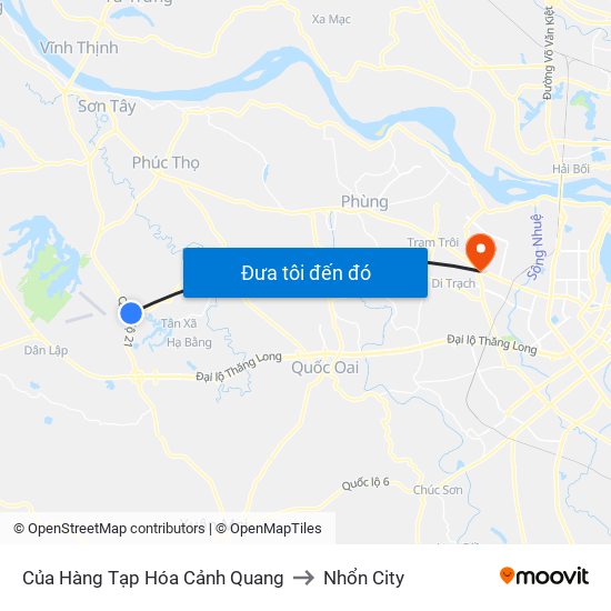 Của Hàng Tạp Hóa Cảnh Quang to Nhổn City map