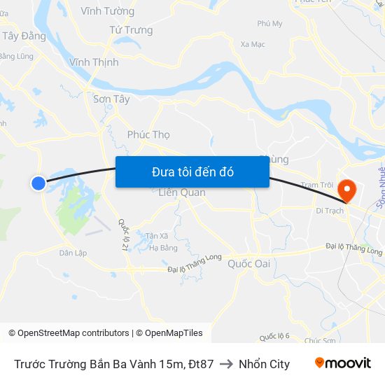 Trước Trường Bắn Ba Vành 15m, Đt87 to Nhổn City map