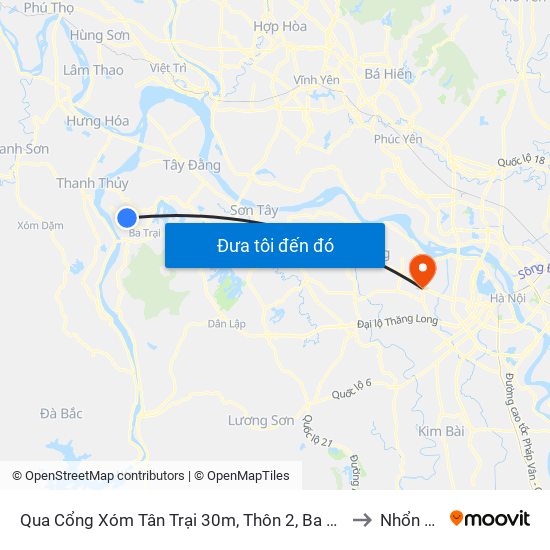 Qua Cổng Xóm Tân Trại 30m, Thôn 2, Ba Trại, Ba Vì to Nhổn City map