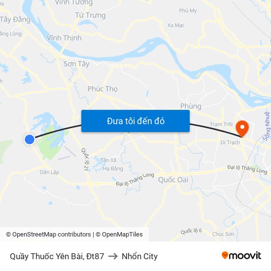 Quầy Thuốc Yên Bài, Đt87 to Nhổn City map