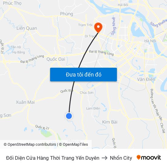 Đối Diện Cửa Hàng Thời Trang Yến Duyên to Nhổn City map