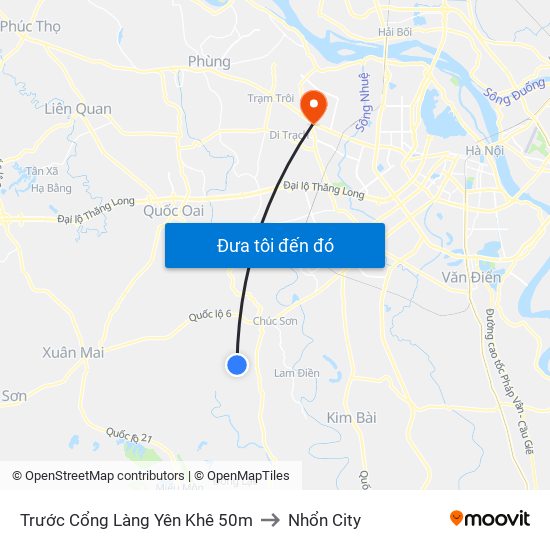 Trước Cổng Làng Yên Khê 50m to Nhổn City map