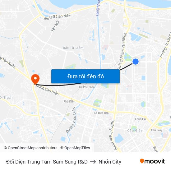 Đối Diện Trung Tâm Sam Sung R&D to Nhổn City map
