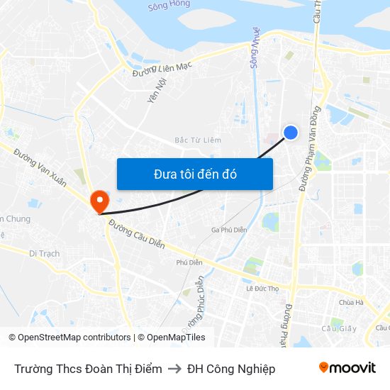 Trường Thcs Đoàn Thị Điểm to ĐH Công Nghiệp map