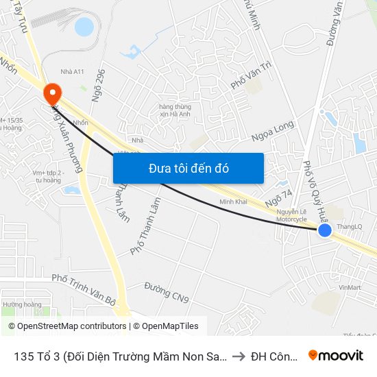 135 Tổ 3 (Đối Diện Trường Mầm Non Sao Mai - Kiều Mai) - Đường 32 to ĐH Công Nghiệp map