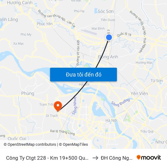 Công Ty Ctgt 228 - Km 19+500 Quốc Lộ 3 to ĐH Công Nghiệp map