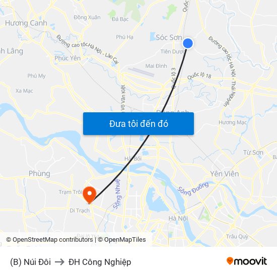 (B) Núi Đôi to ĐH Công Nghiệp map