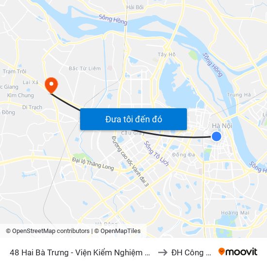 48 Hai Bà Trưng - Viện Kiểm Nghiệm Thuốc Trung Ương to ĐH Công Nghiệp map