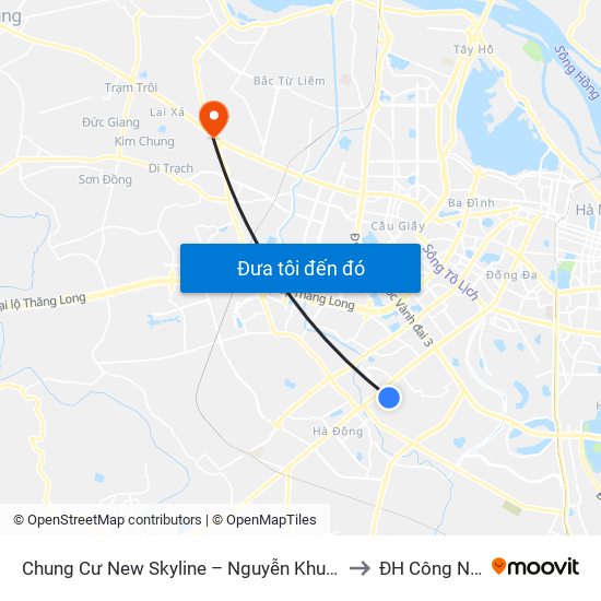 Chung Cư New Skyline – Nguyễn Khuyến (Hà Đông) to ĐH Công Nghiệp map