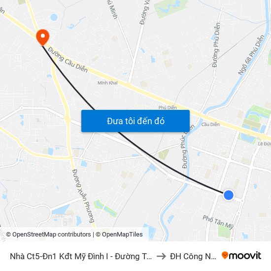 Nhà Ct5-Đn1 Kđt Mỹ Đình I - Đường Trần Hữu Dực to ĐH Công Nghiệp map