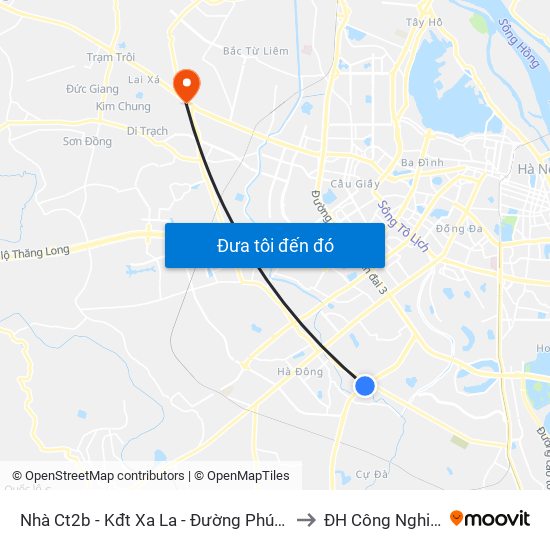 Nhà Ct2b - Kđt Xa La - Đường Phúc La to ĐH Công Nghiệp map