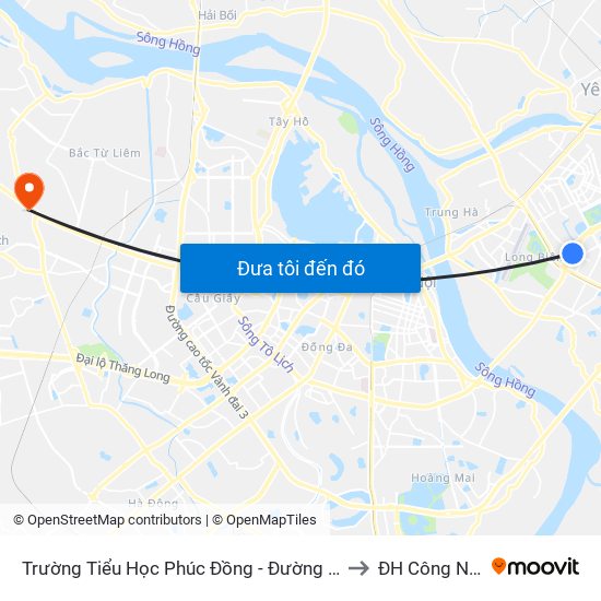 Trường Tiểu Học Phúc Đồng - Đường Chu Huy Mân to ĐH Công Nghiệp map