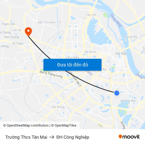 Trường Thcs Tân Mai to ĐH Công Nghiệp map