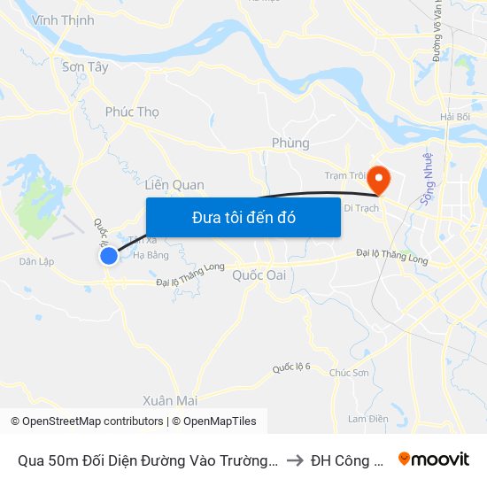 Qua 50m Đối Diện Đường Vào Trường Đh Fpt, Hòa Lạc to ĐH Công Nghiệp map